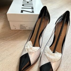 Schutz black Pinter clear heels